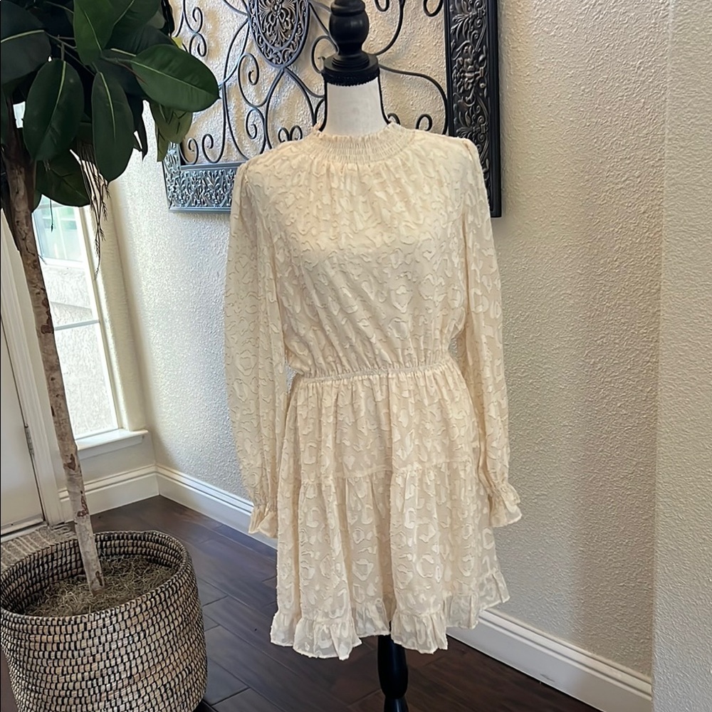 Lush Cream Long Sleeve Dress